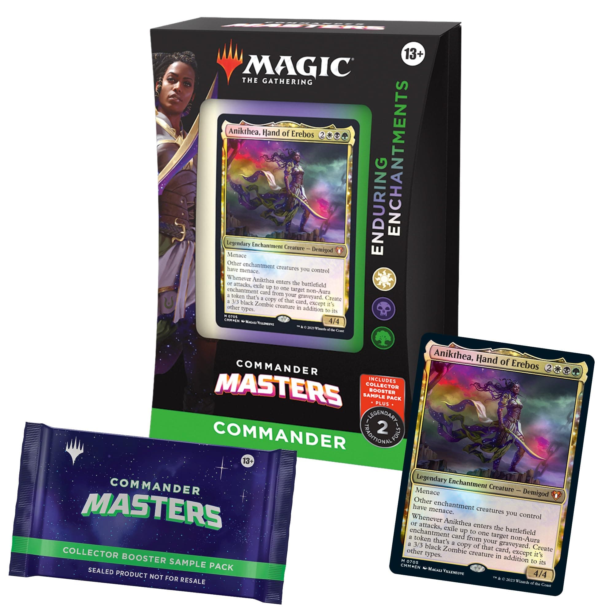 Commander Masters Commander Deck - Enduring Enchantments (100-Card Deck, 2-Card Collector Booster Sample Pack & Accessories)