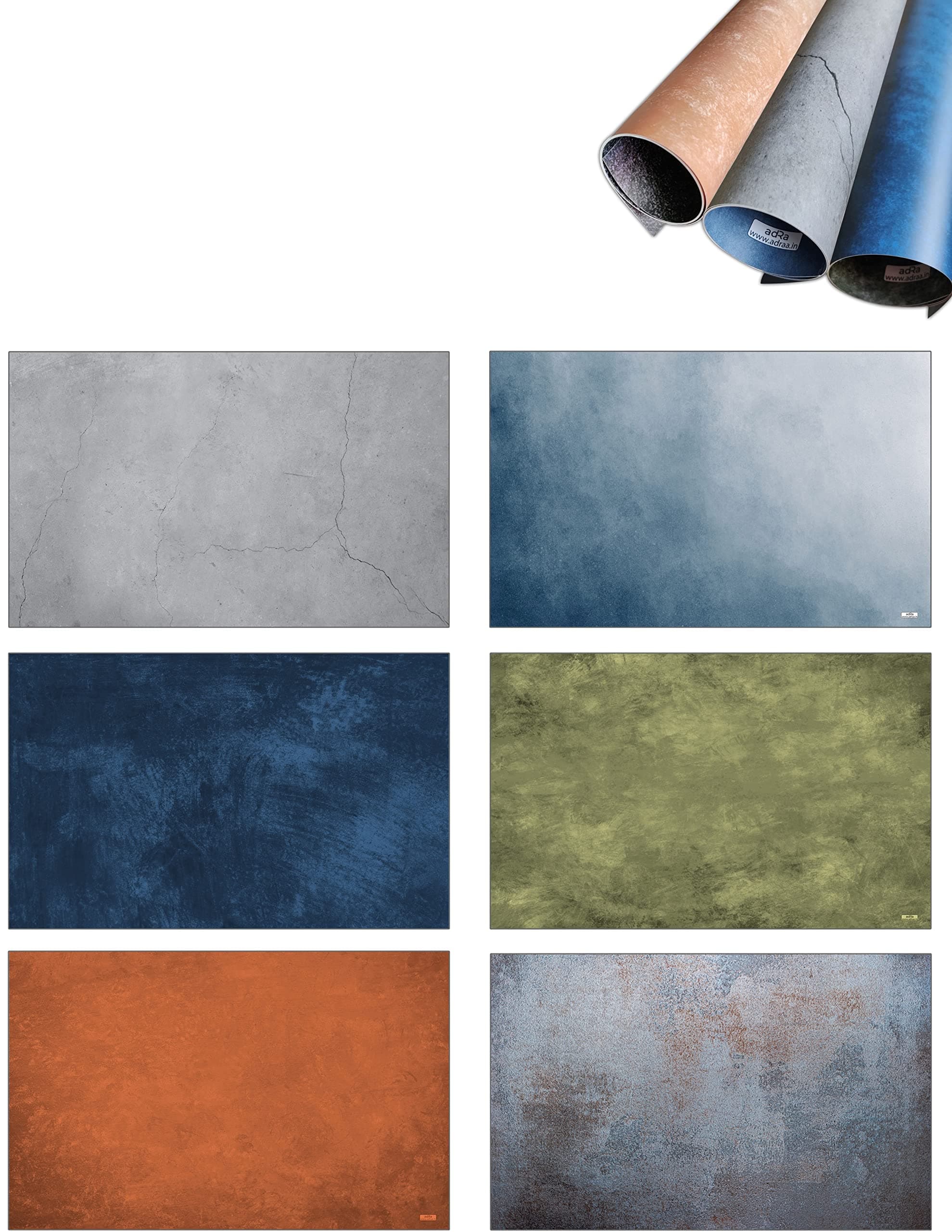 Premium Flat Lay Tabletop Photography Backdrop Background, Double Sided Waterproof Paper for Food, Small Product Professional Photo Shoot (56x90cm, Pack of 3) 6 Designs 2 (Autumn)