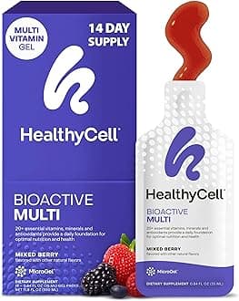 Bioactive Daily Liquid Multivitamin for Men & Women – 20+ Essential Vitamins, Minerals & Antioxidants for Brain, Heart, Immune Support, Skin & Hair Support - 14 Gel Packs