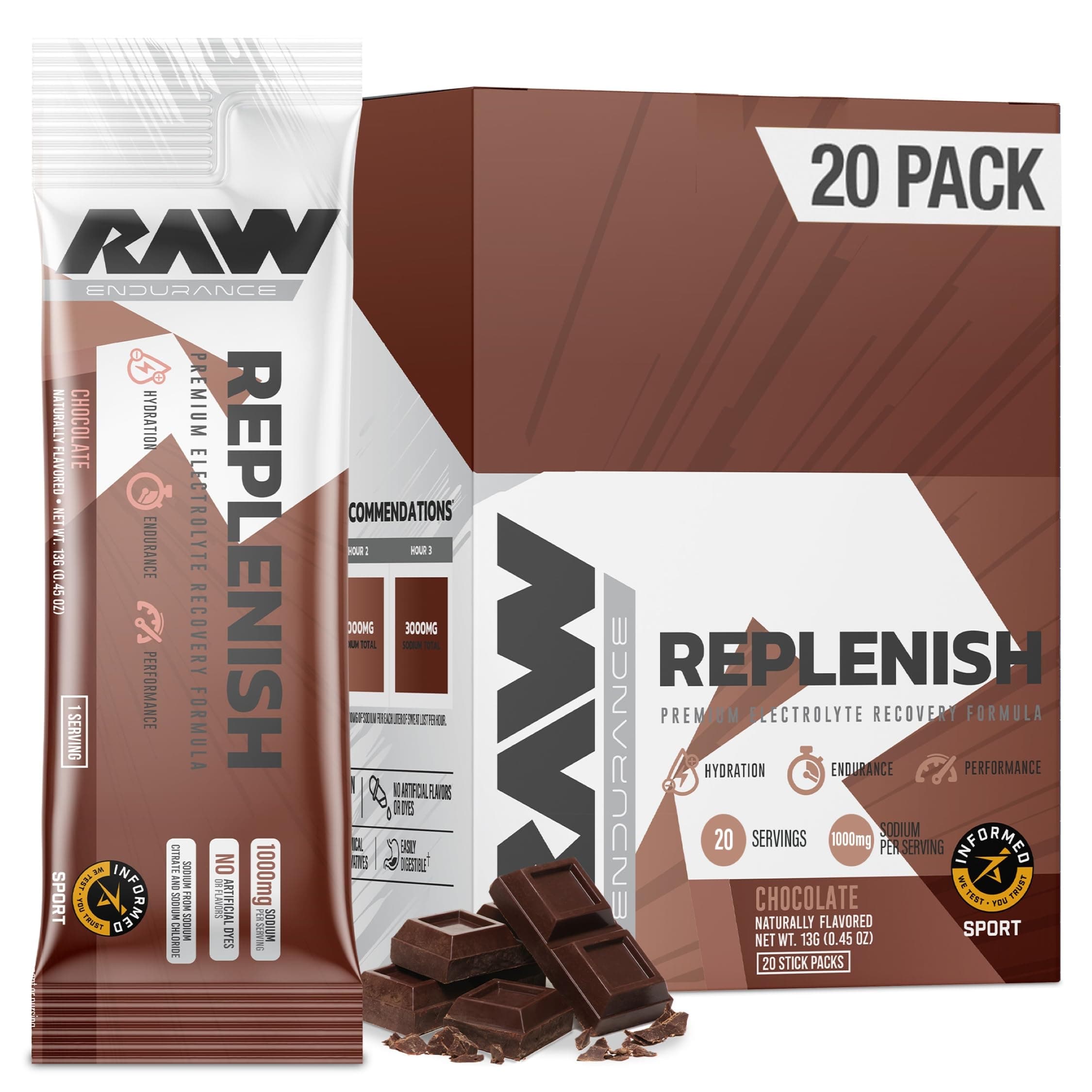Replenish, Chocolate - 20 stick packs