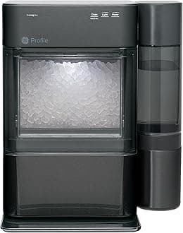 GE Profile Opal 2.0 XL with 1 Gallon Tank, Chewable Crunchable Countertop Nugget Ice Maker, Scoop Included, 38 lbs in 24 Hours, Pellet Ice Machine with WiFi & Smart Connected, Black Stainless