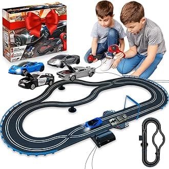 Atlasonix Slot Car Race Tracks Sets - Slot Cars with Loop, Race Tracks & Accessories, Dual Electric Race Track, Electric Race Car Track Set for Girls & Boys Age 5 Years+