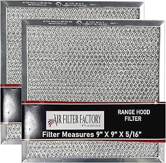 Air Filter Factory 9 X 9 X 5/16 Inches Range Hood Aluminum Grease Filters 2-Pack