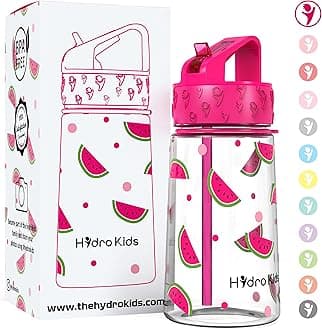 Water Bottle with Straw – 400ml BPA Free Kids Water Bottles for School Travel Sports – Leakproof Childrens Drink Bottle for Girls Boys Childs