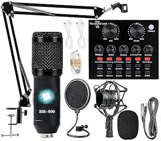 Podcast Equipment Bundle, BM-800 Condenser with Voice Changer, Recording Studio Pack, Podcast Microphone Bundle for Laptop, Live Streaming/Streaming/Recording