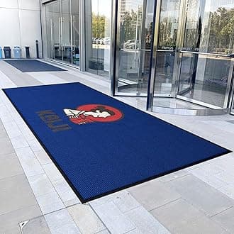 Custom Door Mat Personalized Logo Text Entrance Commercial Floor Mats with Non-Slip Rubber Backing Indoor Outdoor Waterproof Mat 3' x 10'