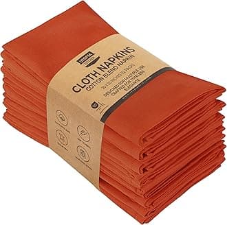 Utopia Kitchen Cloth Napkins [12 Pack] Cotton Blend Washable and Reusable Table Dinner Napkins for Hotel, Lunch, Restaurant, Weddings, Event and Parties (50 x 50 cm, Orange)