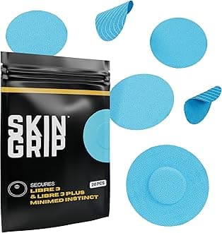 Freestyle Libre 3 Sensor Covers-Waterproof & Sweatproof Adhesive Patches for 10-15 Days (Not for Libre2), Pre-Cut CGM Diabetic Sensors Cover, Compatible with Instinct Sensors- 20 Pack, Blue