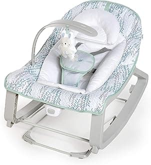 IngenuityKeep Cozy 3-in-1 Grow with Me Vibrating Baby Bouncer Seat & Infant to Toddler Rocker - Spruce, Newborn and up