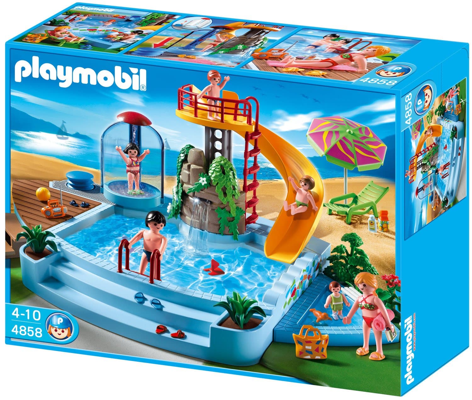 Playmobil - 4858 - Construction Set - Pool with Slide