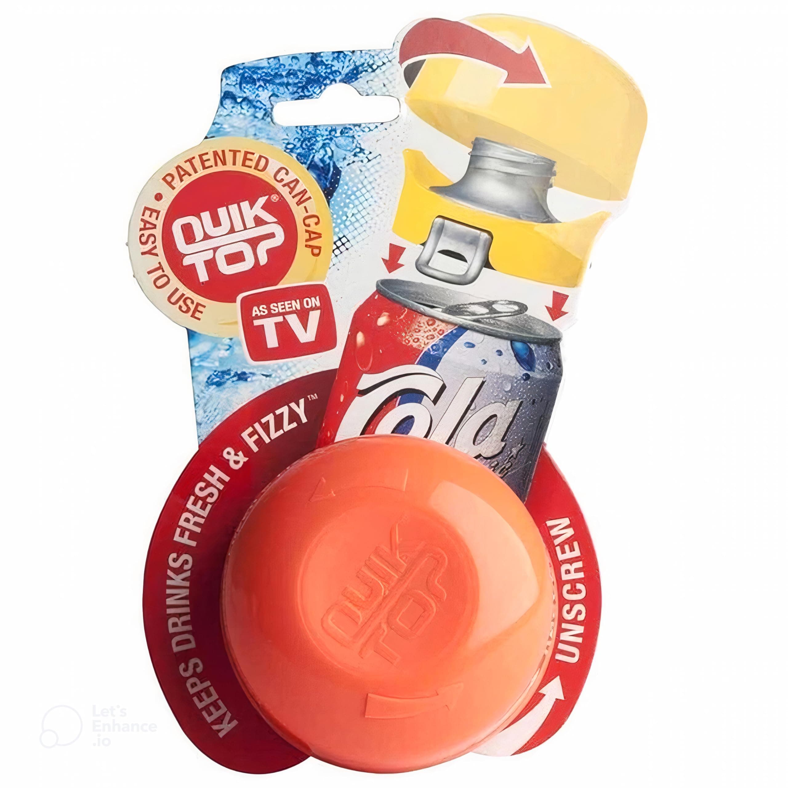 COMPAC HOMEQuik Top Can Cap Locks in Carbonation, Keeps Bees Out, Multi-Function Cap-Coaster-Cup, Red, 1 Count