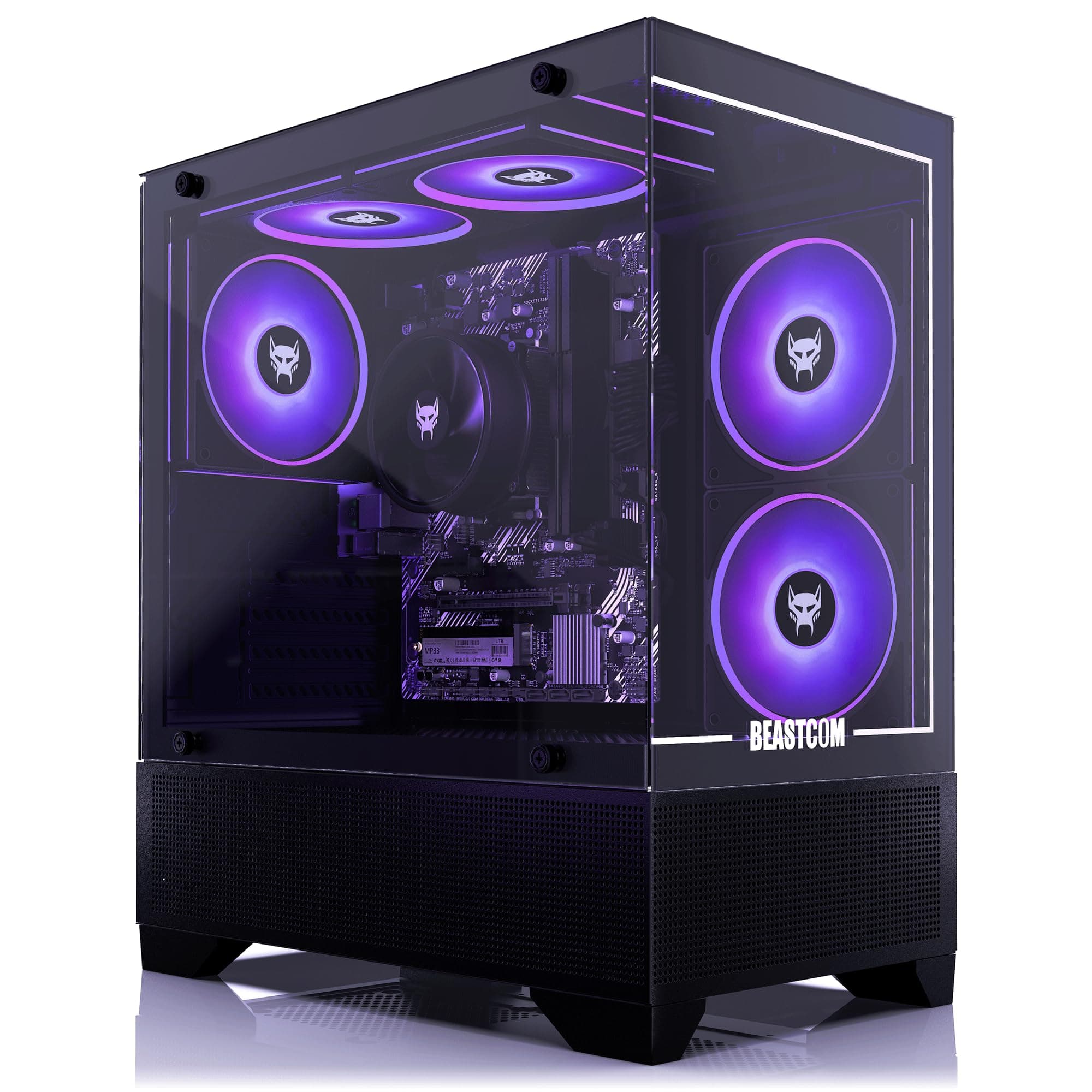 BEASTCOM® Q3 Essential Gaming, 8 Threads Gaming PC, AMD Ryzen 5 4X4.20GHz, 4K Vega 11 Graphics, 16GB RAM, 512GB M.2 NVMe, 500W 80PLUS PSU, WiFi, Gaming Office Console, Towers Prebuilt PC