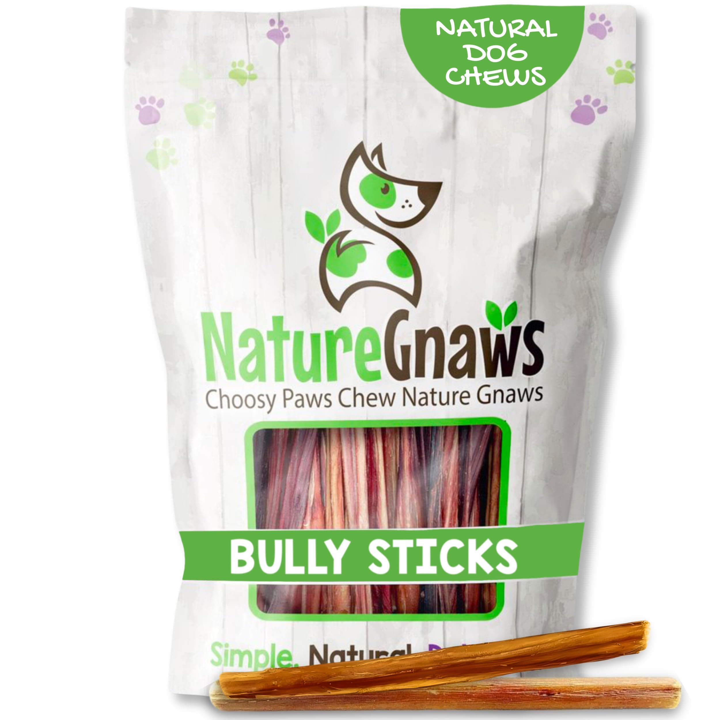 Nature Gnaws Extra Thin Bully Sticks for Small Dogs 5-6" (10 Count) - Long Lasting for Light Chewers and Puppies - Natural Beef Dog Chew Bones