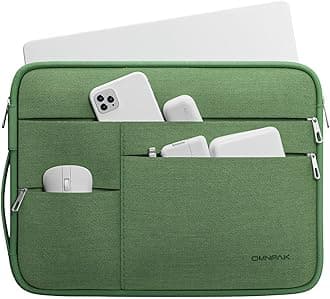 Omnpak 13-inch Laptop Sleeve Case for MacBook Neo A18 Pro/MacBook Air M5, Water-Resistant Protective Case with Side Handle and Pockets Carrying Case for 13-14" MacBook Air/Pro M5/M4/M3/M2/M1