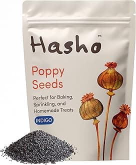 Hasho Whole Poppy Seeds – Indigo (8 oz) – Non-GMO, Vegan – For Baking & Sprin...