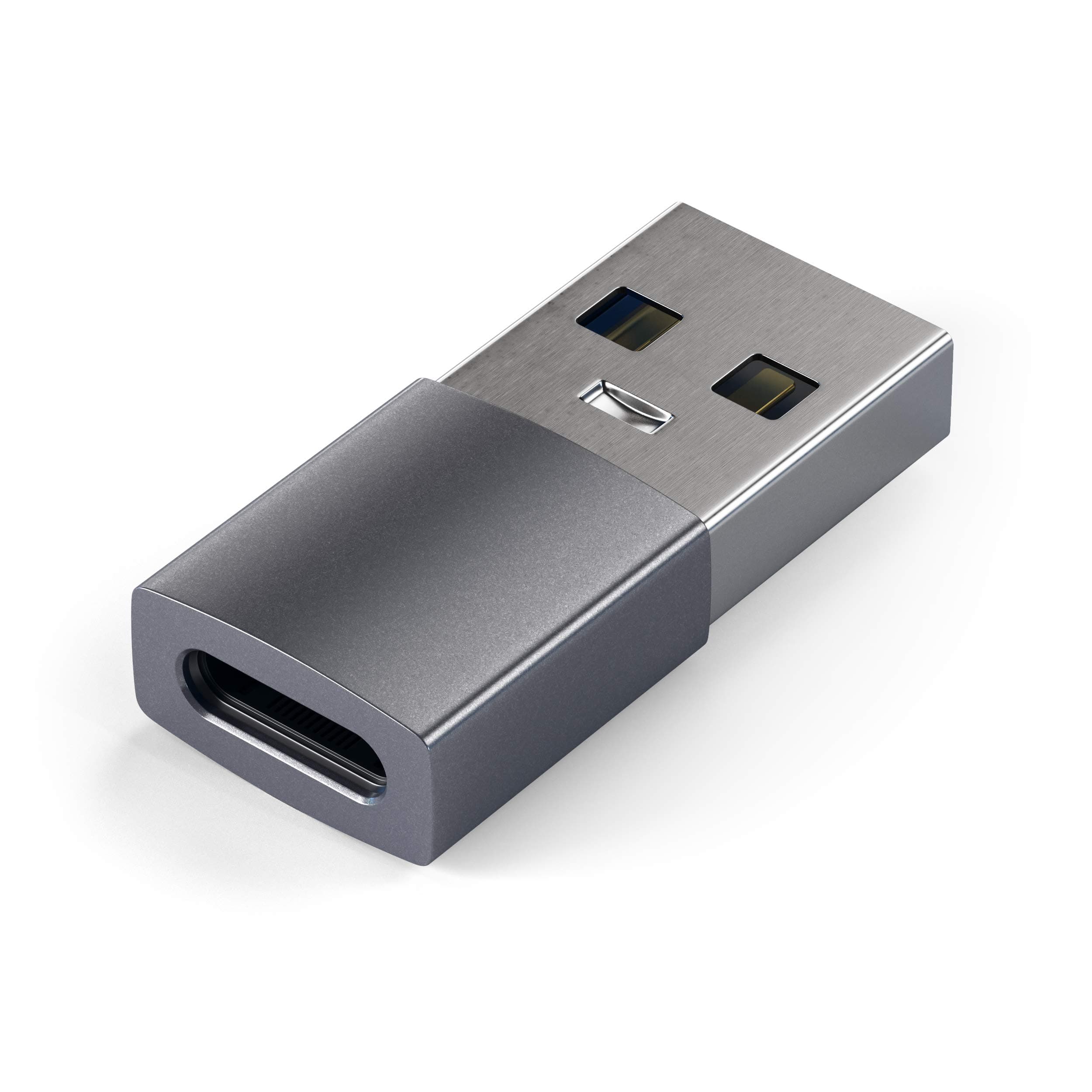 USB-A to USB-C Adaptor, High-Speed USB to USB-C Adaptor with Ultra-Fast Data Transfer and Power Delivery Charging, Designed for CarPlay and Modern Devices, Space Gray
