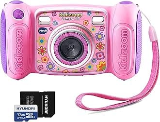 VTech KidiZoom Selfie Camera Pink Purple & 32GB Micro SD, Reader (Gift Pack)