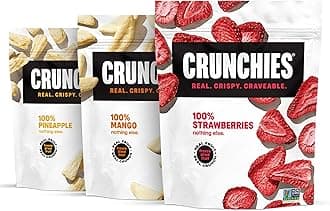 Crunchies Freeze-Dried Fruits, 100% All Natural Crispy Fruit, Non GMO and Kosher, Resealable Freeze Dried Fruit Snack Packs, Pack of 6 (Tropical Variety Pack)