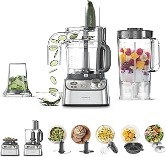Food Processor 1000W With Blender, Grinder Mill, Dual Metal Whisk, Dough Maker, CitrUS Juicer, Express Serve/Salad Kitchen Scale/Weighing Tray Fdm71.690Ss Silver