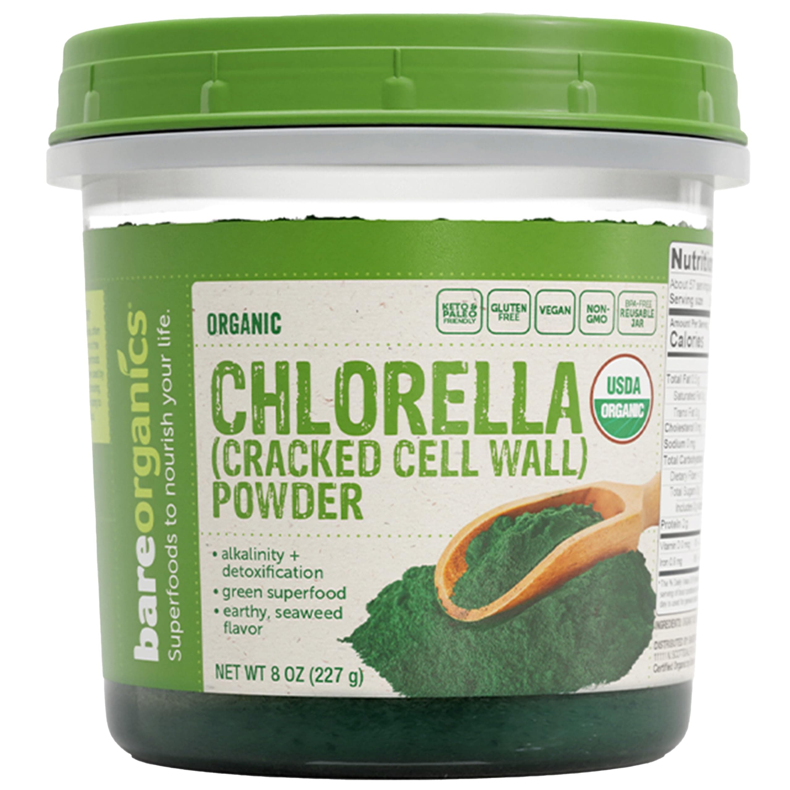 Bare Organics 12522 Chlorella Powder, 8 Ounce