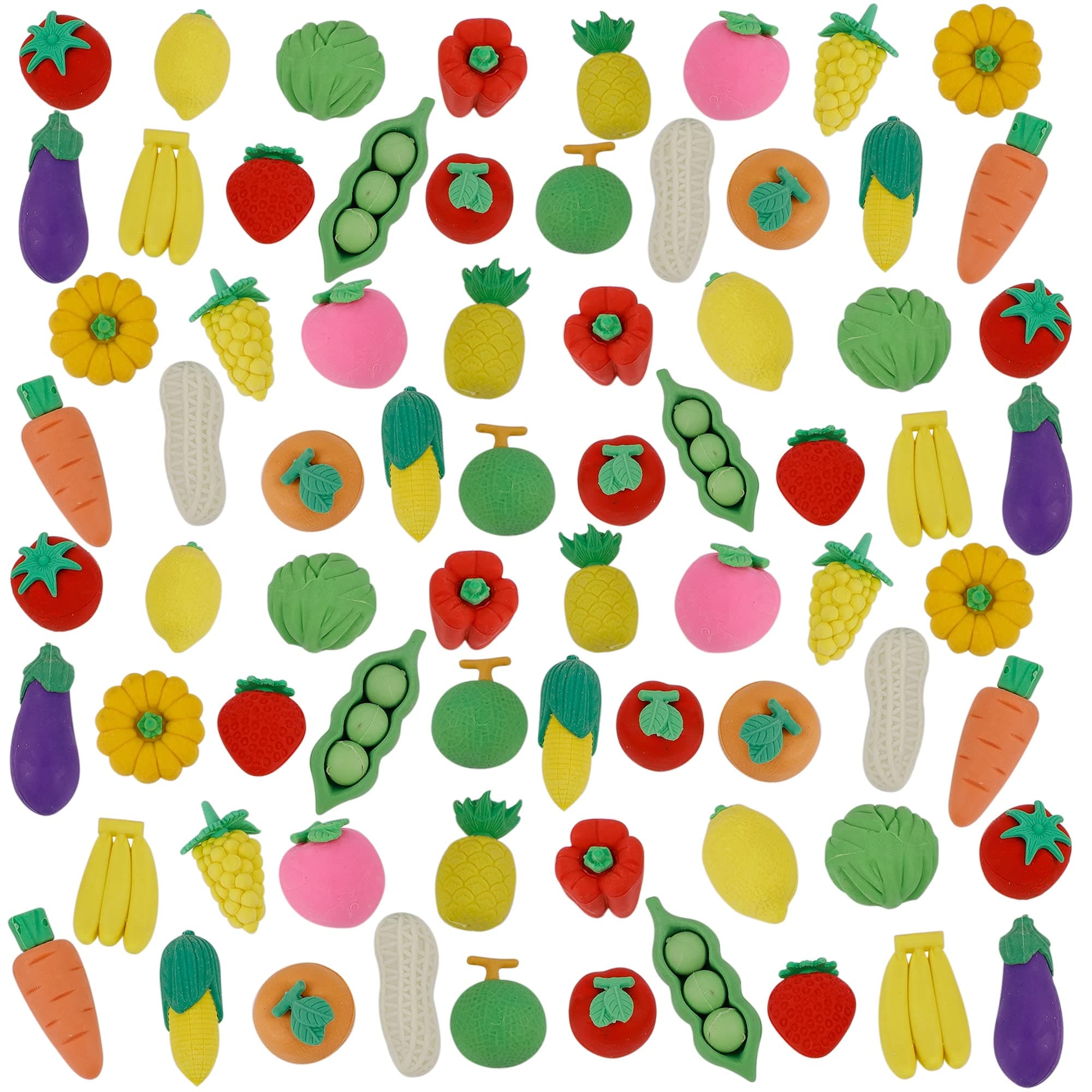 72 Pcs Fruit Erasers
