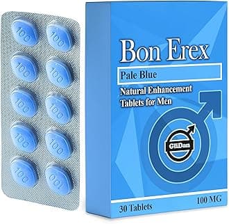 Bon Erex - 30 Pale Blue Pills for Men 100mg | Herbal Male Enhancing Supplemen...