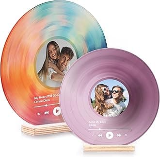 Personalized Vinyl Record, Decorative Vinyl Record with Custom Photo, Personalized Couples Gifts, Photo Gifts for Anniversary, Wedding, Customized Acrylic Song Plaque, Music Home Decor