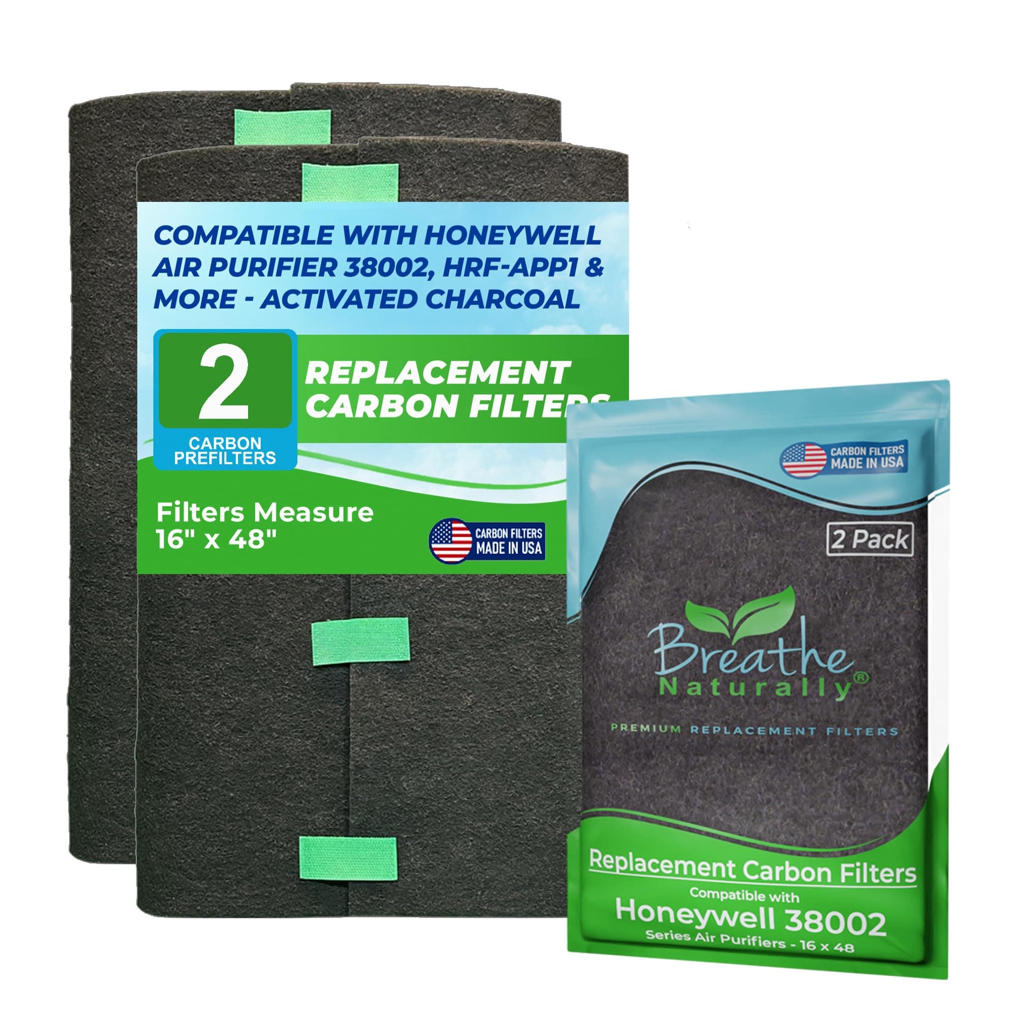 HRF-APP1 Filter A+ Carbon Filter (2 Pack) Compatible Carbon Filters for Honeywell Air Purifiers - 38002
