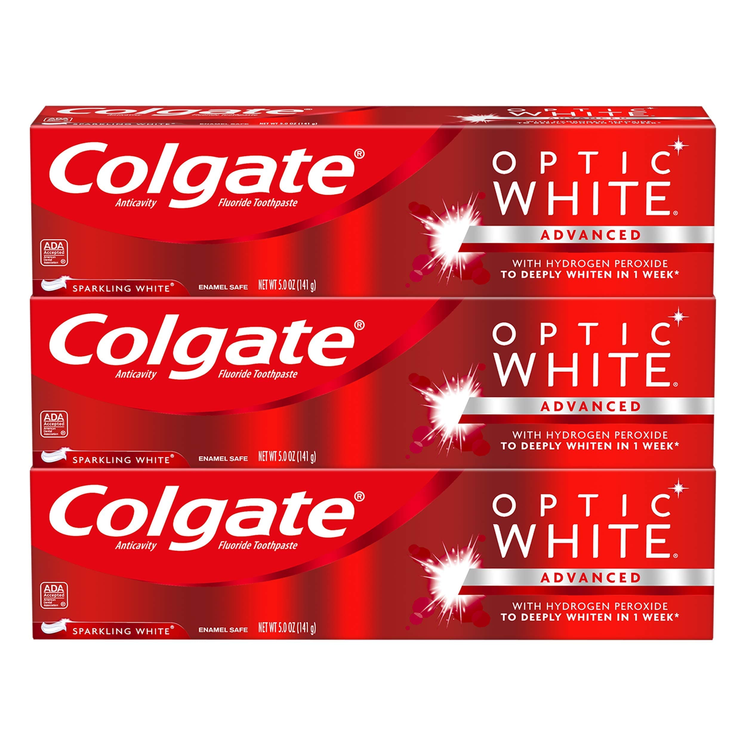 Optic White Whitening Toothpaste, Sparkling Mint - 5 oz, 2 Pack