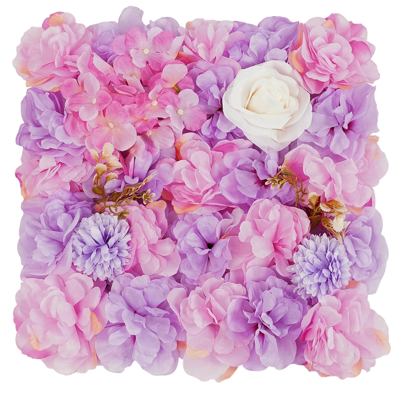 12Pcs Artificial Flower Wall Panel 3D Floral Backdrop Wall 15" X 15" Flower Wall Decor Backdrop Panels Faux Flower Panel for Party Home Background Decor, Pink/White