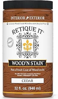 Retique It Wood'n Stain - Liquid Wood Gel Stain Interior/Exterior (32 oz (Quart), 60 Cedar)