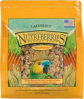 LAFEBER'S Garden Veggie Nutri-Berries Pet Bird Food, Made with Non-GMO and Human-Grade Ingredients, for Parrots, 3 lb