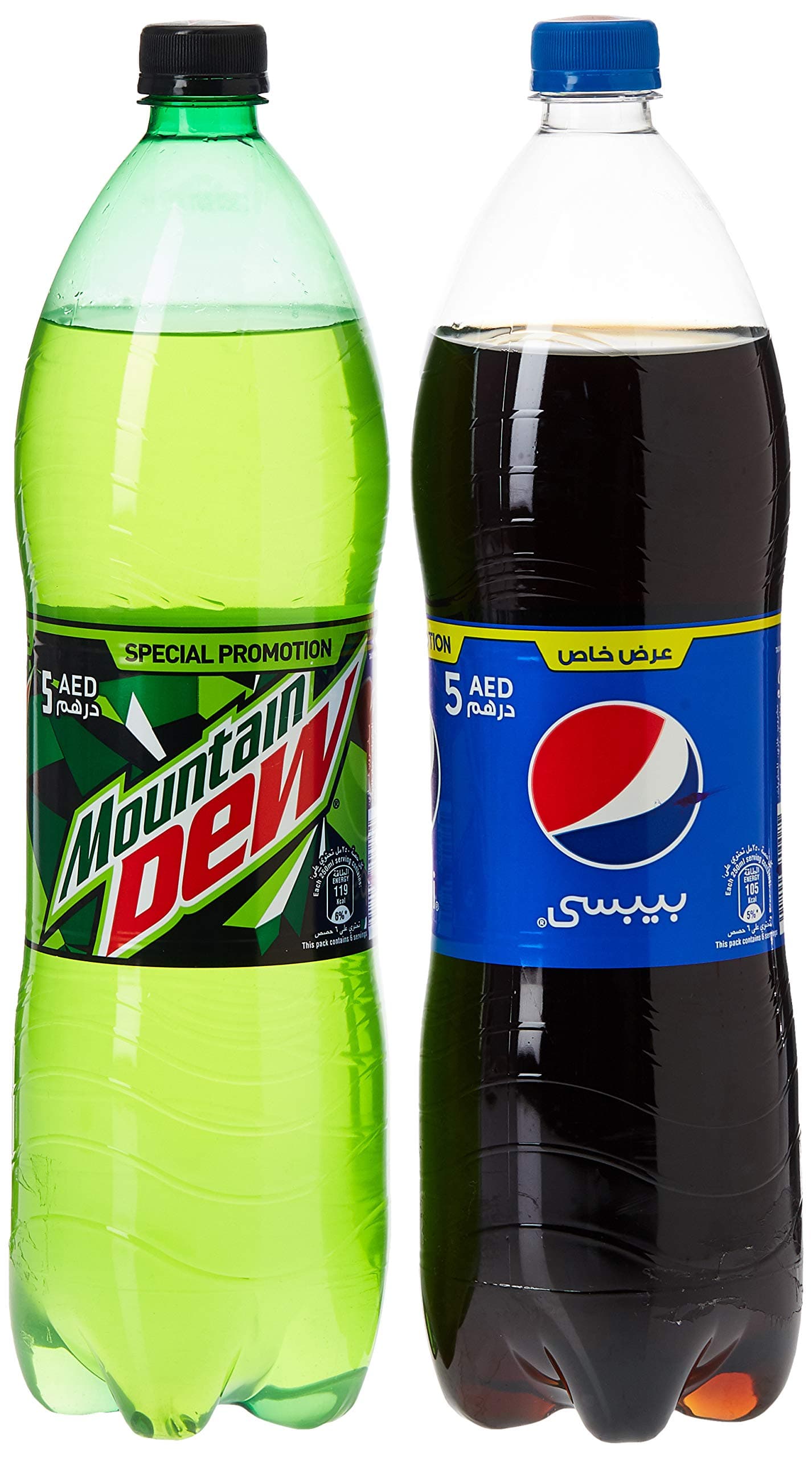 & Mountain Dew Carbonated Soft Drinks, 2 X 1.5 Litre
