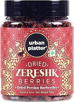 Dried Persian Zereshk Berries, 100g (Tart and Rich Barberries, Perfect for Berry Pulao, Parsi Dishes, Zarishk Polow, Rich in Vitamin C)