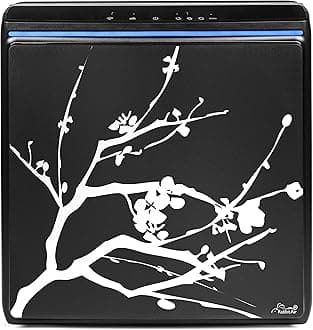 Rabbit Air A3 SPA-1000N Ultra Quiet HEPA Air Purifier, 6 stage filtration, Wall Mountable, For Large Rooms, Removes Airborne Allergens, Smoke, Dust, & VOCs (Cherry Blossom, Germ Defense Filter)