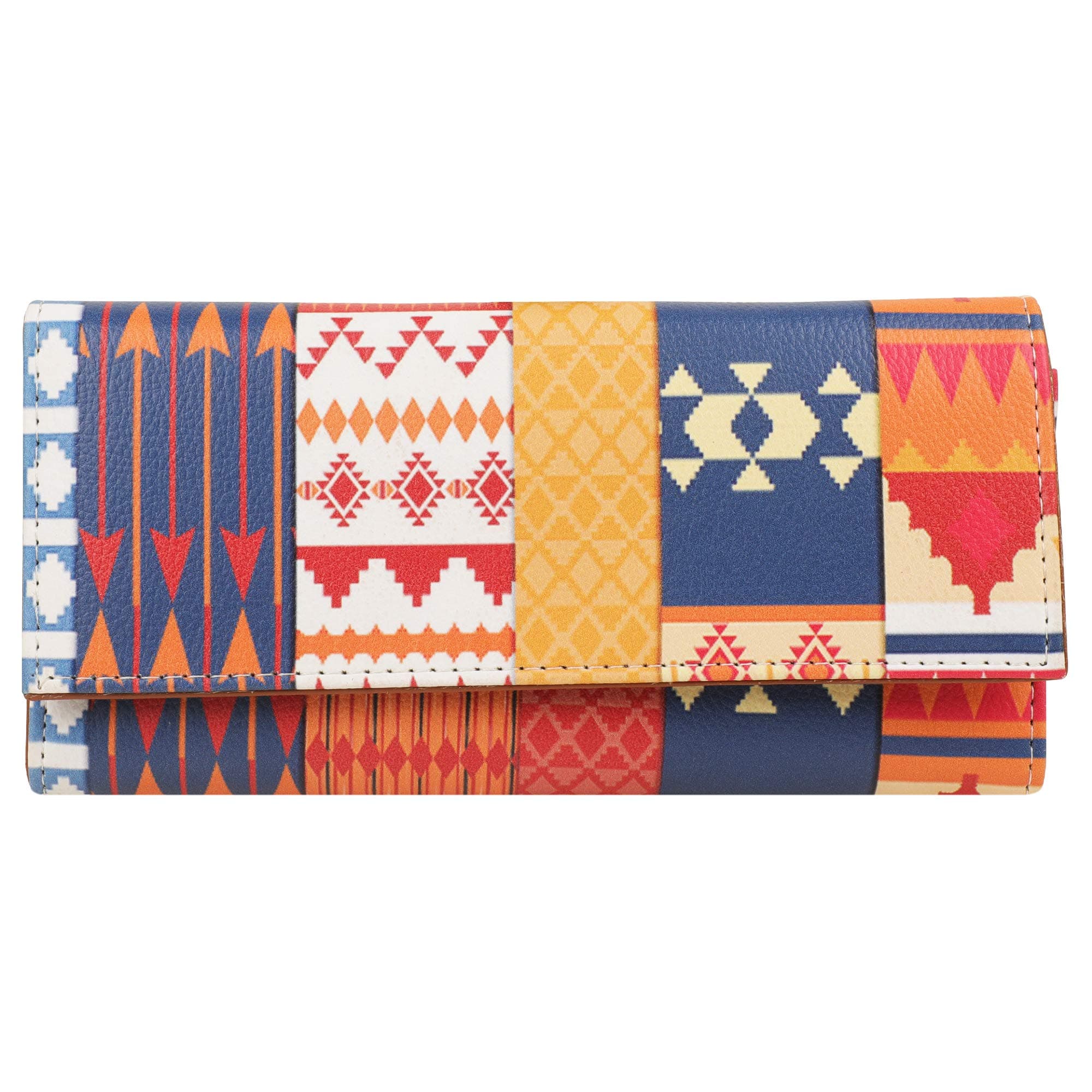 Abstract Triangle Pattern Multicolor Faux Leather Printed Women's Wallet