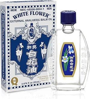 White Flower External Analgesic Balm Oil 20ml/ 0.676fl Oz., Authentic US import (1 bottle)