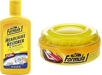 Formula 1 615026 Carnauba Paste Wax (230 g) & Formula 1 615874 Headlight Restorer (237 ml)