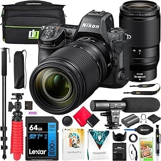 Nikon Z8 Professional Full Frame Mirrorless 8K Video & Stills Hybrid FX Camera Body with 70-180mm F2.8 Zoom Lens Kit 1695 Bundle with Deco Gear Photography Bag + Microphone + Monopod & Accessories