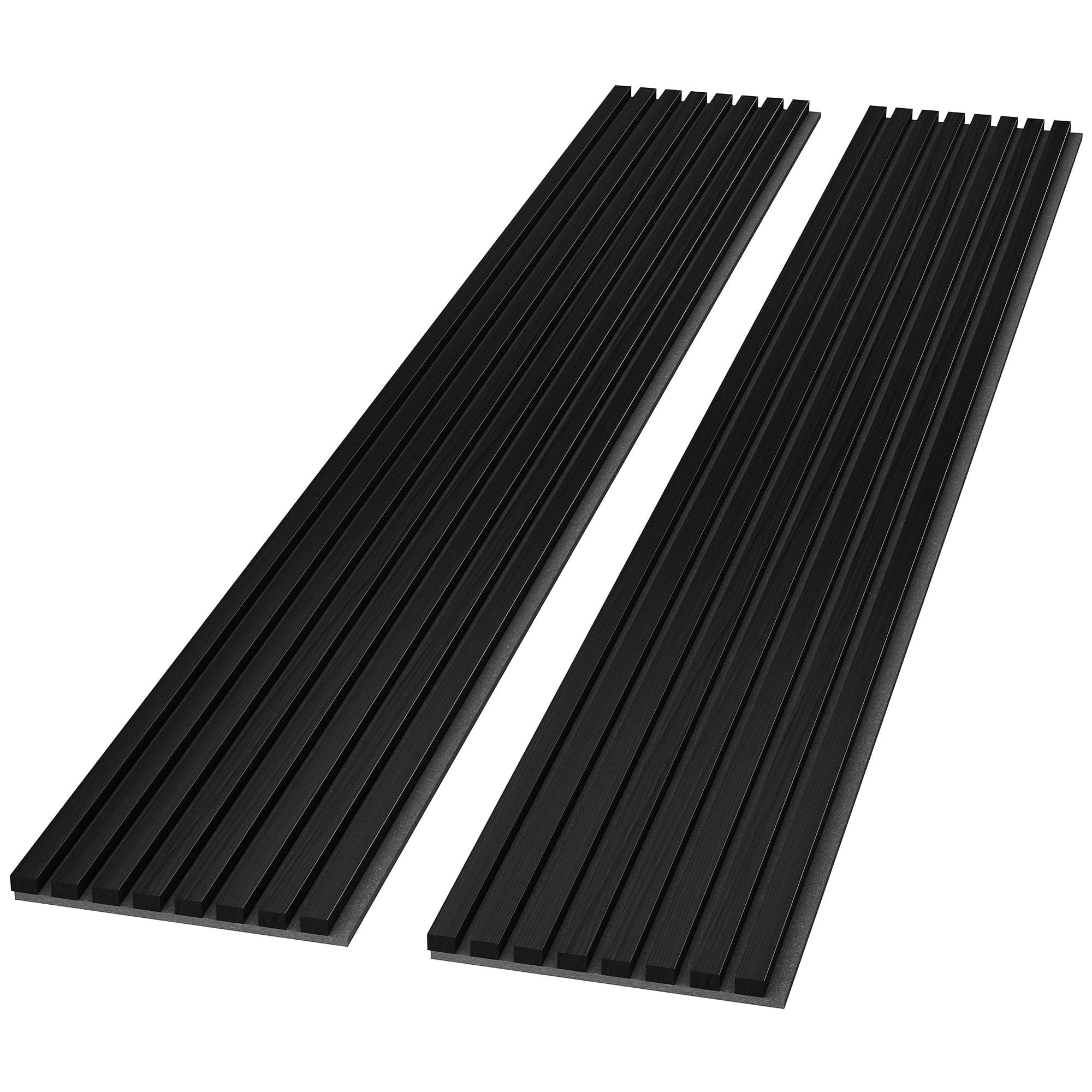 ROOMTEC 2 Pack Acoustic Solid Wood Wall Panels, 94.49” x 12.6” Soundproof Wall Panels, Wood Slat Wall Panels for Wall Decor (Black)