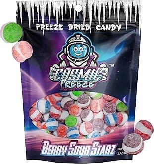 Cosmic Freeze Berry Sour Starz Freeze Dried Candy, Crunchy Freeze Dry Candy f...