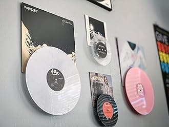 Record Props - Vinyl Record Display - Combine vinyl and album cover on wall. Doubles as a now playing tabletop stand.
