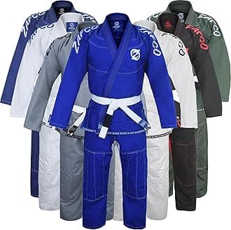 Zafco Sports Brazilian Jiu Jitsu Gi BJJ Gi for Men & Women Grappling gi Uniform Kimonos Light, Preshrunk, with White Belt