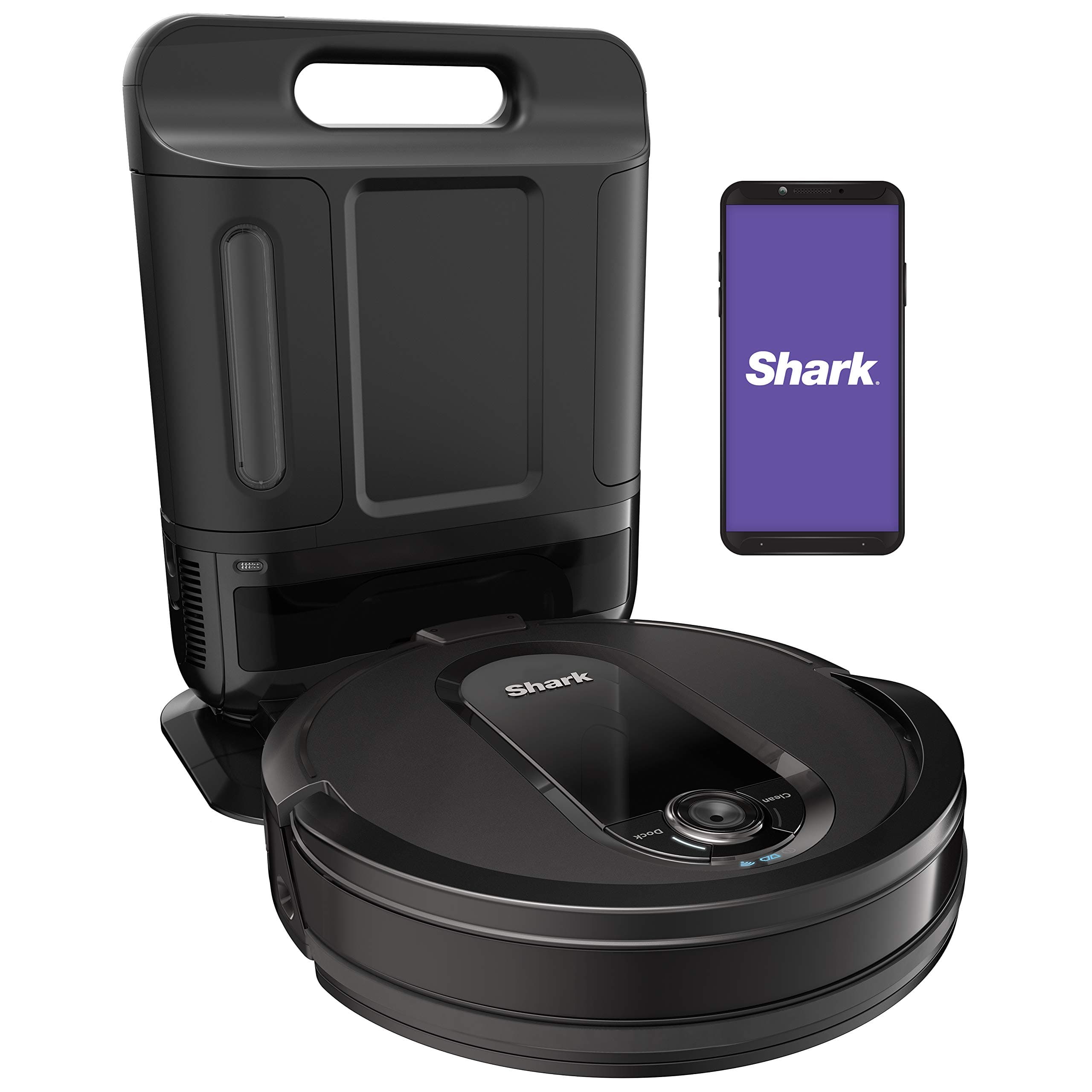 Shark AV1002AE IQ Robot Vacuum with Self-Empty Base Powerful Suction Wi-Fi Voice Command Total Home Mapping Perfect for Pets 0.17-Quarts Dust Cup Capacity Black