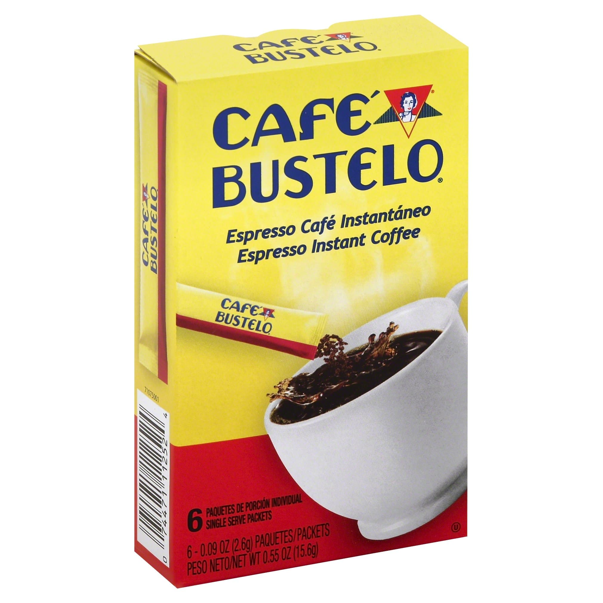 Cafe Bustelo Instant Coffee Single Serve Packets, 6 Count (Pack of 12)