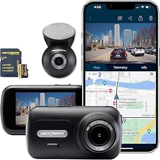 322GW Dash Cam Front + Rear Window Camera + 32GB SD Card - Small with App - Full 1080p/60fps HD in Car Camera- WiFi Bluetooth GPS-SOS Emergency Response, Parking Mode