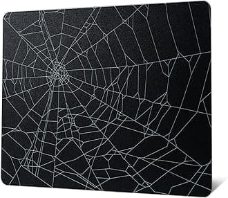 XVX Glass Mouse Pad for Gaming, Black Spider Webs Hard Gaming Mousepad, Professional Large Mouse Mat 410mm*310mm, Special Glass Surface with Improved Precision and Speed