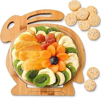 Easter Gift Basket, Healthy Assorted Dried Fruit and Shortbread Cookies Natural Snack Gift Food Tray, Office, Men, Woman, Him, Her, Kids, Children, Families, Bonnie and Pop