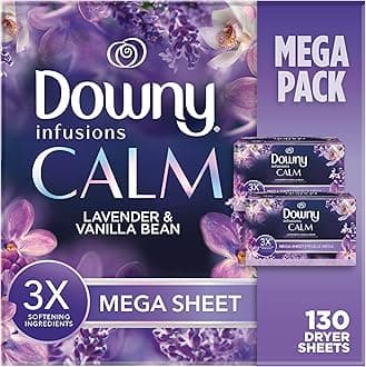 Downy Sheet Infusions Lavender & Vanilla Bean Mega Sheet 130 Count