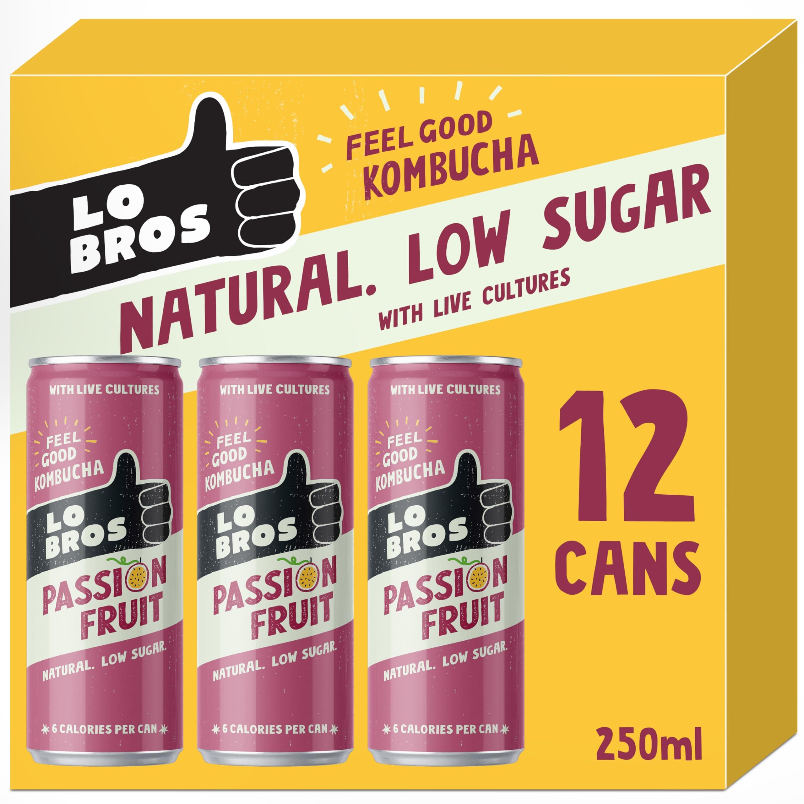 Lo Bros Kombucha Passion Fruit Low sugar